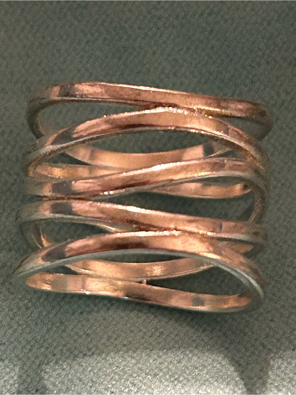 Multi-Band Rose Sterling Silver Women's Statement Ring